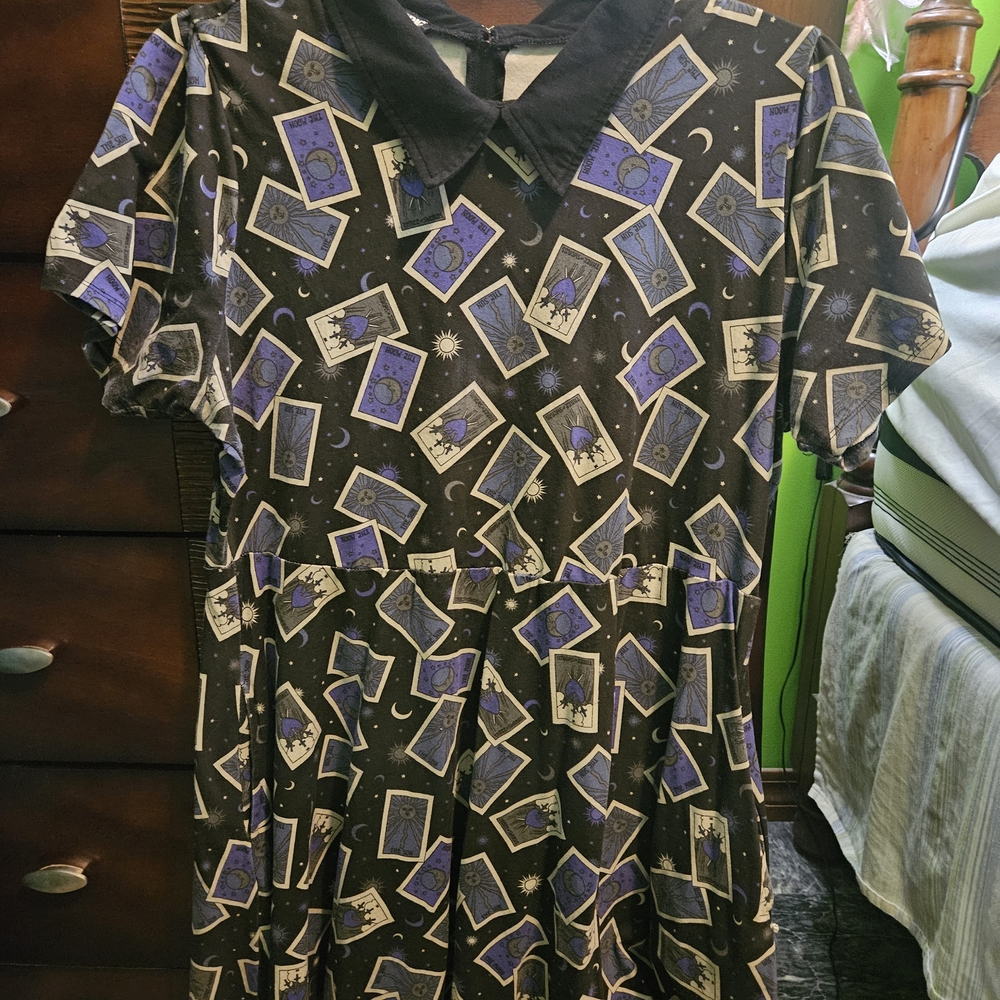 Hot Topic Mystical Black and Purple Mini Dress